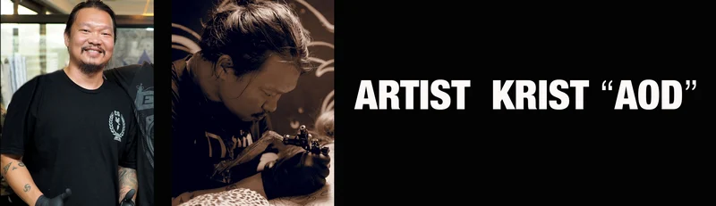 Artist Krist Aod photographed in the studio